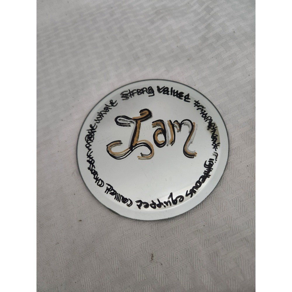 Luminessence Mirror Candle Holder I Am Inspirational Script 5 Inch Round Plate